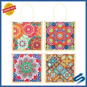 DIY Canvas Tote Bags Boho Mandala Diamond Painting Kits Reusable Handmade Gifts